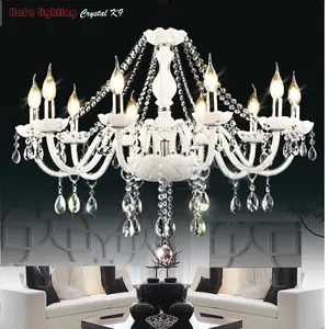 Lustre De Cristal Branco Moderno Luzes Lâmpada Lustres De Casamento Iluminação Interior Moderna LED 10 Modem 80 Murano Glass Nordic Gua