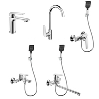 Ensemble de douche mural en laiton poli de haute qualité avec robinet de baignoire et jet doux pour salles de bain d'appartements et d'hôtels