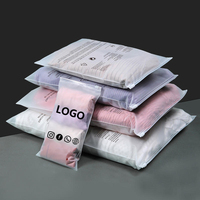Sacs en plastique translucides mats avec fermeture éclair pour vêtements, sous-vêtements et chaussettes, personnalisables avec logo