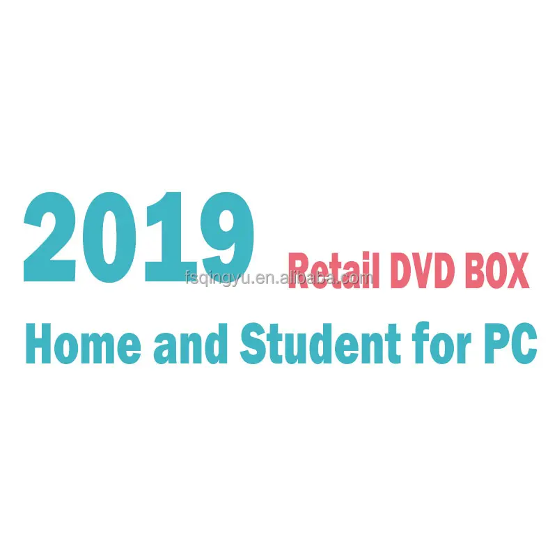 PC DVD 100% 온라인 활성화를위한 2019 가정과 학생 2019 HS PC DVD 박스 배송 빠른