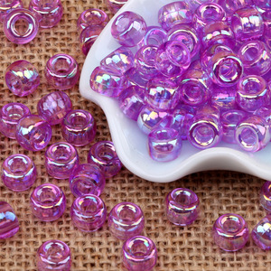 Acrylic Barrel <b>Beads</b> 6x9mm Transparent Ab Color Large Hole <b>Loose</b> <b>Beads</b> For Children Bracelet And Braided Hair Ornaments - Product Image 2