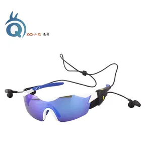 OEM portatile di alta qualità musica MP3 logo personalizzato polarizzato blu-denti ciclismo corsa sport occhiali da sole