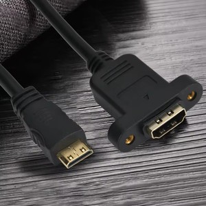 มินิ HDMI ขนาด 30 ซม. ที่รองรับการเชื่อมต่อแบบตัวผู้กับตัวเมีย พร้อมขั้วต่อแบบสกรูยึดแผง <span class=keywords><strong>HD</strong></span> <span class=keywords><strong>AV</strong></span> สายเคเบิลกล้อง - Product Image 6