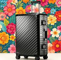 Valise de sport portable de luxe en alliage d'aluminium et de magnésium, 20 pouces, avec fermeture éclair verrouillable, grande capacité, étanche