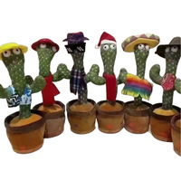 Jouet cactus dansant rouge de style TikTok, décoration amusante pour la maison, ornement pour enfants, peut chanter, tourner et parler