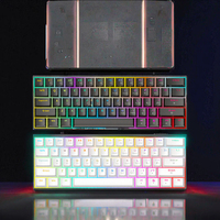 Clavier mécanique filaire 60% avec interrupteurs Gateron, rétroéclairage LED USB Type-C, 61 touches, mini clavier de jeu fin espagnol, 3 touches