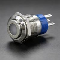 Interrupteur à bouton-poussoir en acier inoxydable de 19 mm, étanche IP67, interrupteur momentané éclairé par LED pour équipement industriel