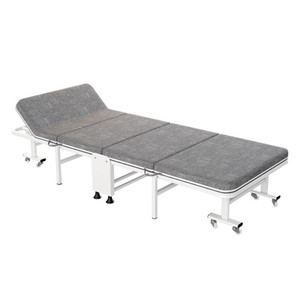 Lit pliant simple avec cadre métallique et matelas en mousse, lit de sieste multifonctionnel pour adulte, idéal pour la maison ou le bureau, conception à quatre plis - Product Image 2