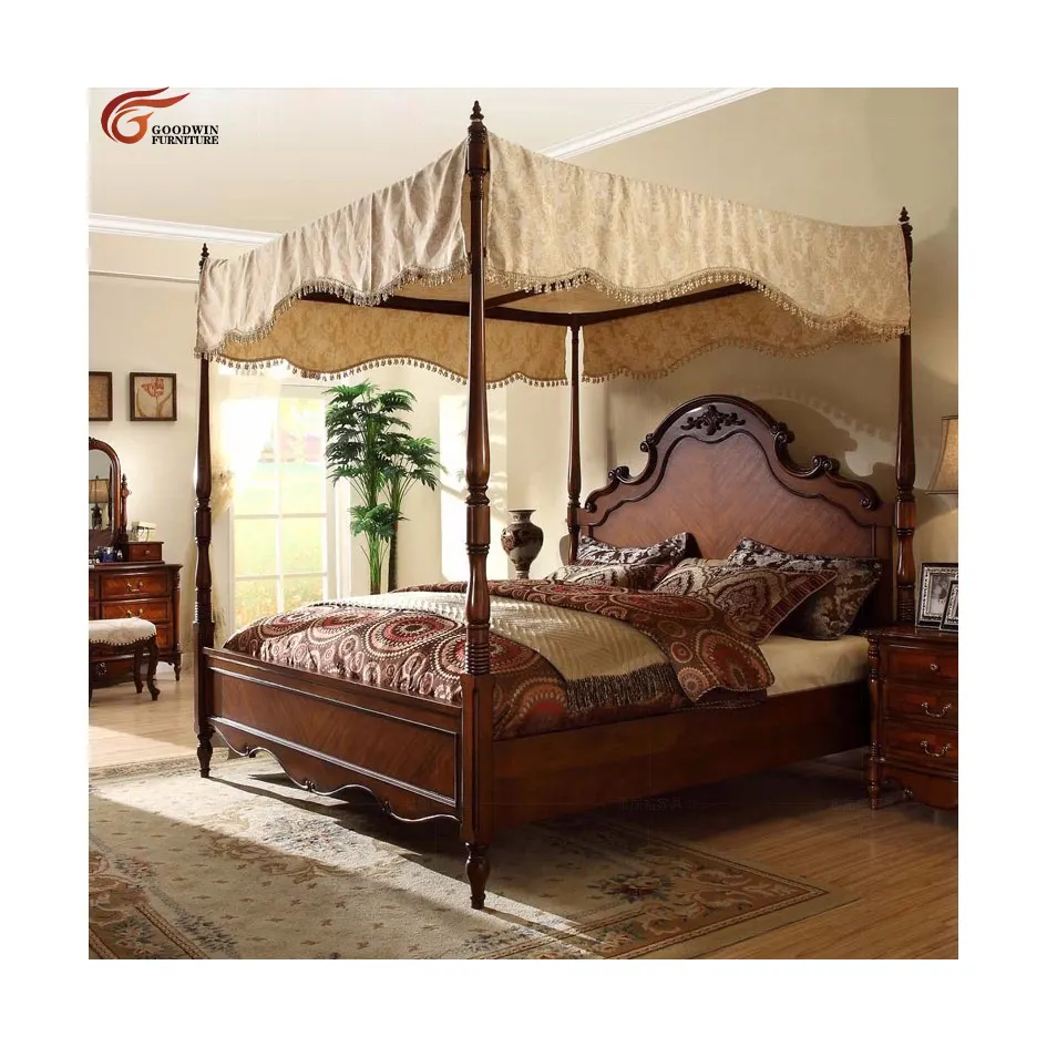 Goodwin — ensemble de meubles de chambre à coucher, lit en bois massif, prix d'usine, Style américain, décor de chambre à coucher