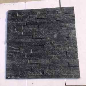 Panneaux de revêtement mural modernes <span class=keywords><strong>en</strong></span> <span class=keywords><strong>pierre</strong></span> <span class=keywords><strong>naturelle</strong></span> et quartzite noire Revêtement <span class=keywords><strong>extérieur</strong></span> intérieur de maison résistant aux acides à usage décoratif - Product Image 1