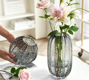 Vaso <span class=keywords><strong>con</strong></span> <span class=keywords><strong>Cactus</strong></span> e Pianta Artificiale, Composizione in Vetro Minimalista Nordica per Ingresso, Centrotavola, Ufficio e Decorazione Alberghiera - Product Image 2