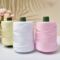 Fil Mélangé de Nylon et Polyester Lizida 3mm 250g Écologique, Soie Glacée, Cordon de Crochet Macramé à Motif Teint pour Tricot et Sacs