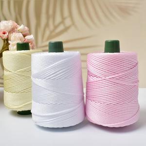 Filato Lizida Blended in Nylon Poliestere da 3mm, 250g, Eco-Friendly, Cordino di Seta Ghiaccio per Uncinetto e Macramè, Fantasia Tinta per Lavorazione a Maglia, Cucito Borse - Product Image 3