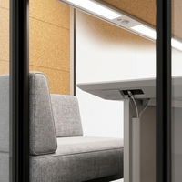 Grande cabine téléphonique acoustique pour bureau, pour 4 personnes, espace de discussion silencieux, avec double canapé, Radar