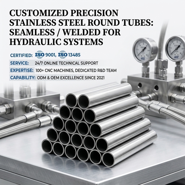 Customized Precision Stainless Steel Round Tubes Seamless/Welded for Hydraulic System