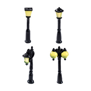 Set De 5 Farolas En Miniatura Para Casa De Muñecas | Micro Lámparas De Plástico De 10,5 Cm | Accesorios De Decoración Para Jardines Y Diormas