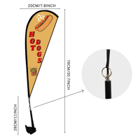 Drapeau de plage en forme de larme personnalisé 20x78cm pour publicité automobile, idéal pour les présentoirs de hot-dogs