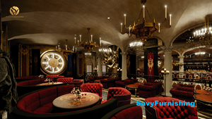 Conception d'intérieur de restaurant d'hôtel <span class=keywords><strong>royal</strong></span>, concept de design de bar de club de luxe, mobilier de salon de luxe personnalisé, ensemble de table et de chaises - Product Image 2