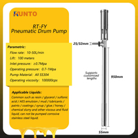Pompes pneumatiques à barillet pour liquides à haute viscosité, pompes de transfert à piston sanitaire à commande pneumatique en acier inoxydable pour fûts