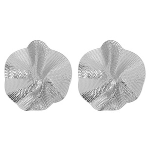 Jingciren Boutique Europe and the United States cross-border jewelry pleated lotus leaf earrings personality exaggerated metal - Product Image 5