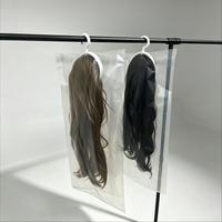 Sacs d'emballage refermables en plastique personnalisés et tendance avec logo pour extensions de cheveux, sacs à fermeture éclair imprimés pour mèches longues et perruques