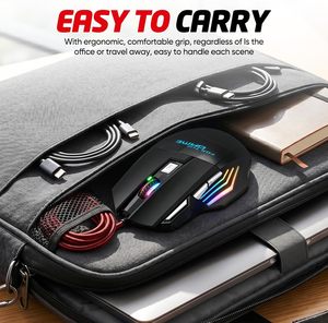 Ratón Ergonómico para Juegos con Retroiluminación RGB, Programable, 7 Modos de Retroiluminación, Ratón para Juegos con Cable de Alto Rendimiento - Product Image 5