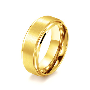 Anillo clásico minimalista de acero de tungsteno mate, anillo para parejas, tungsteno dorado, 6, 8, 10 mm, joyería de moda. - Product Image 4