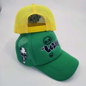Chất Lượng <span class=keywords><strong>Trucker</strong></span> Mũ Thêu <span class=keywords><strong>Skull</strong></span> Logo Lưới Snapback Gorras 5-Bảng Điều Chỉnh Bọt <span class=keywords><strong>Trucker</strong></span> Cap Mũ - Product Image 5