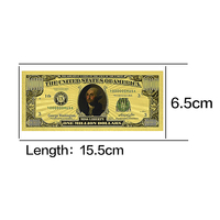 Lot de 46 billets de banque dorés des présidents américains - 16x7,6 cm, en PET, avec feuille d'or, billets fantaisie de million de dollars, cadeau souvenir pour