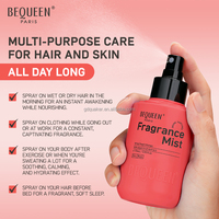 BEQUEEN Brume parfumée Pêche Mangue longue durée sans alcool pour femme – Spray parfumé pour cheveux et corps
