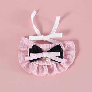 Conjunto de Disfraz de Gato o Cachorro con Sombrero, Collar, Decoración Floral, Boina de Tweed, Lazo, Babero de Perlas, Estilo Princesa, Accesorios para Fiestas para Gatitos - Product Image 3