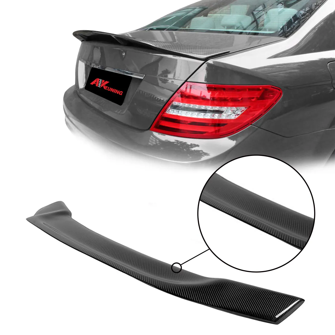 Voor 07-14 Mercedes Benz W204 C250 C300 C63 Rt Stijl Eendenbek Kofferbak Spoiler Wing