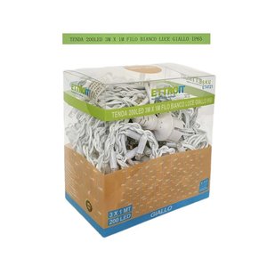 Guirlande lumineuse LED d'extérieur IP65, rideau de lumières 3M X 1M, 200 lumières blanc chaud jaunes, connecteur extensible pour fêtes, Noël - Product Image 3