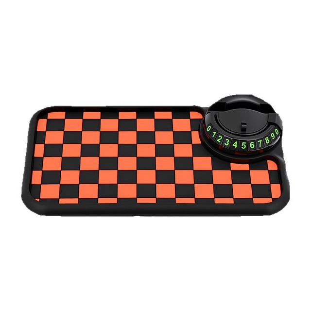 Wear Resistant Dashboard Anti Slip Mat with Parking Number Plate Rotatable Car Phone Mount with Non-slip Pad Multifunctional