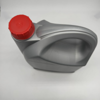 Bidón de Plástico HDPE Gris Vacío de 5L para Aceite de Coche, Lubricante, Desengrasante de Motor, Botella de 5000ml