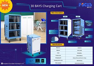 Fabricante <span class=keywords><strong>Precio</strong></span> al por mayor 30 ranuras AC PDU Laptop Gabinete de carga Chromebook Tablet Trollet Cart para equipos educativos - Product Image 3