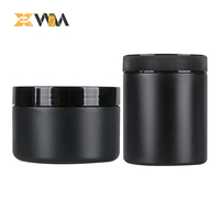 Récipient HDPE noir direct d'usine 150-200ml avec capuchon à double verrouillage, pot de col de 47mm bouteille de supplément