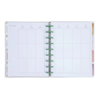 Carnet à couverture rigide en cuir et papier personnalisé 2026 avec reliure à feuilles mobiles – Option cadeau – Agenda quotidien/mensuel et livre de recettes