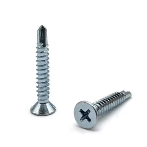 Countersunk ribbed head square drive wing tips self-drilling screws outdoor galvanized screws manufacturer