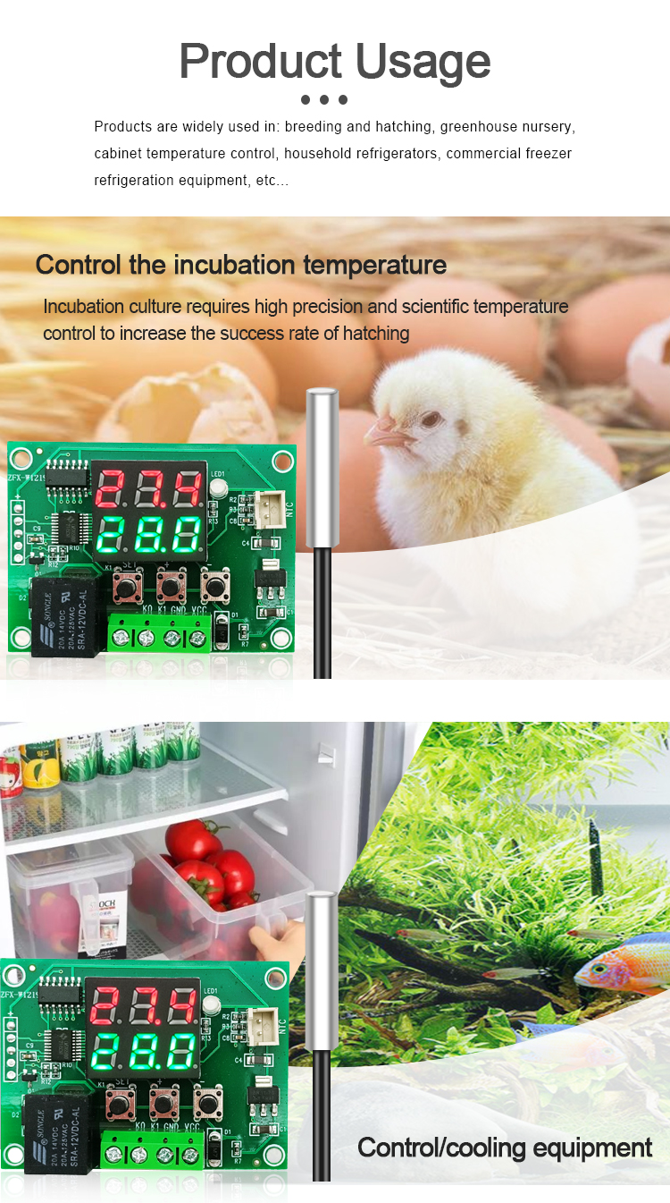 XH-W1219 Dual Display Digital Thermostat High Precision Temperature Control Switch Control Accuracy 0.1(图6)