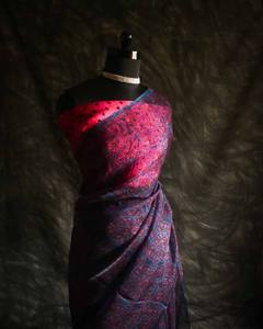 Meilleure qualité main bloc imprimé organza soie Saree indien pakistanais fête porter pour les mariages d'autres occasions fabriqué Inde - Product Image 3