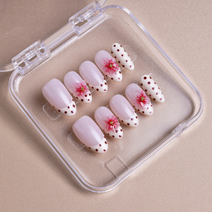 Nuevo Diseño de <span class=keywords><strong>Uñas</strong></span> Postizas en 3D con Relieve, <span class=keywords><strong>Uñas</strong></span> Acrílicas Francesas Hechas a Mano con Cobertura Total, <span class=keywords><strong>Uñas</strong></span> Artificiales de Alta Calidad, 10 Piezas - Product Image 2