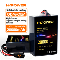Batterie de drone 51,8 V 14S 28000 mAh, taux de décharge 10C, batterie au lithium solide pour hélicoptère avec connecteur XT60