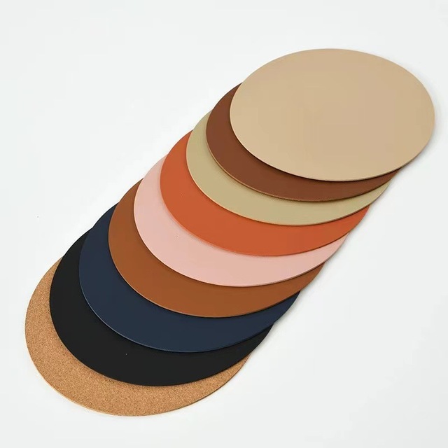 Extra Large Double-Sided Classic Reusable Mouse Pad Round Natural Cork Leather Design Cute Laptop Mat