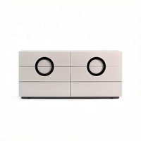 Buffet moderne minimaliste avec finition laquée brillante et titane noir pour la salle à manger