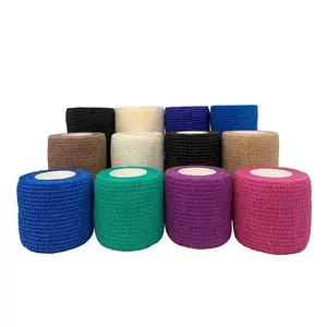 White non-woven sports finger bandages self-adhesive elastic bandage or cohesive bandage