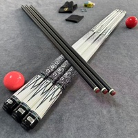 Bâton de snooker en fibre de carbone de haute qualité de 13mm avec bouchon arrière antidéflagrant et couvercle de mégot de cigarette en ébène
