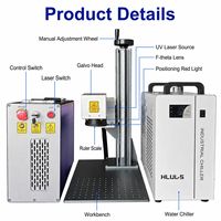Máquina de marcado láser UV JPT 5W 10W 15W con posicionamiento por visión CCD para marcado de diamantes, logotipos y líneas de cintura, modelo CNC dividido