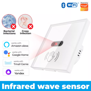 WIFI Tuya Alexa Google Home Smart IR Wall <b>Light</b> <b>Switch</b> No Need Touch Wave Infrared <b>Sensor</b> Lamp Neutral Wire US Glass on Off - Product Image 4