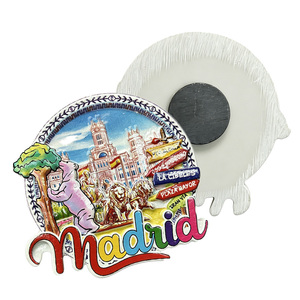 Imán de Resina Personalizado de <span class=keywords><strong>Madrid</strong></span>, España, con Diseño de Azulejos y Múltiples Lugares Emblemáticos, Recuerdo Turístico de Alta Calidad - Product Image 2